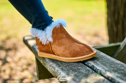 Tan Suede Indoor and Outdoor Slipper Boots
